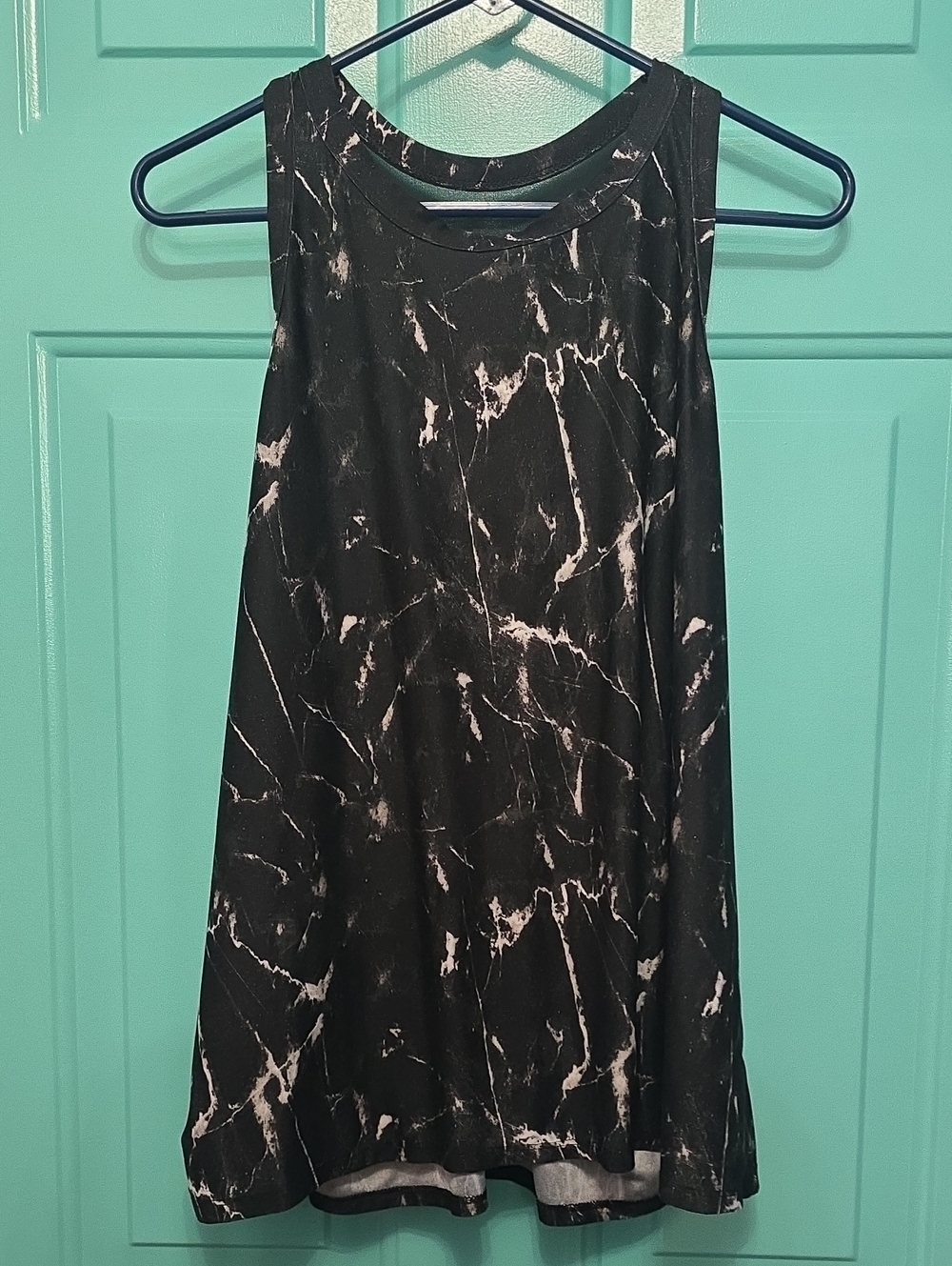 Old Navy Black Marble-Print Sleeveless Tank